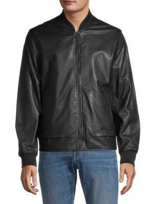 商品Cole Haan|Reversible Leather Moto Bomber Jacket,价格¥2250,第1张图片