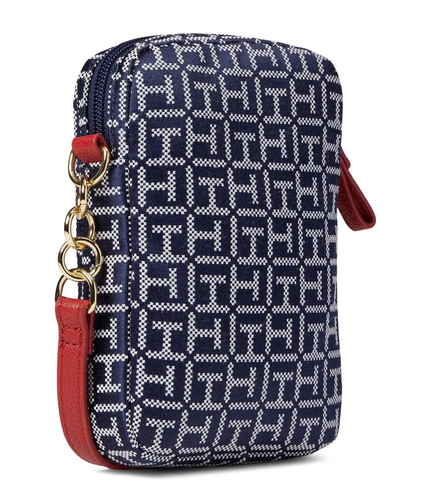 商品Tommy Hilfiger|Phone Crossbody Top Zip Phone Crossbody with Card Case Square Monogram Jacquard,价格¥467,第2张图片详细描述