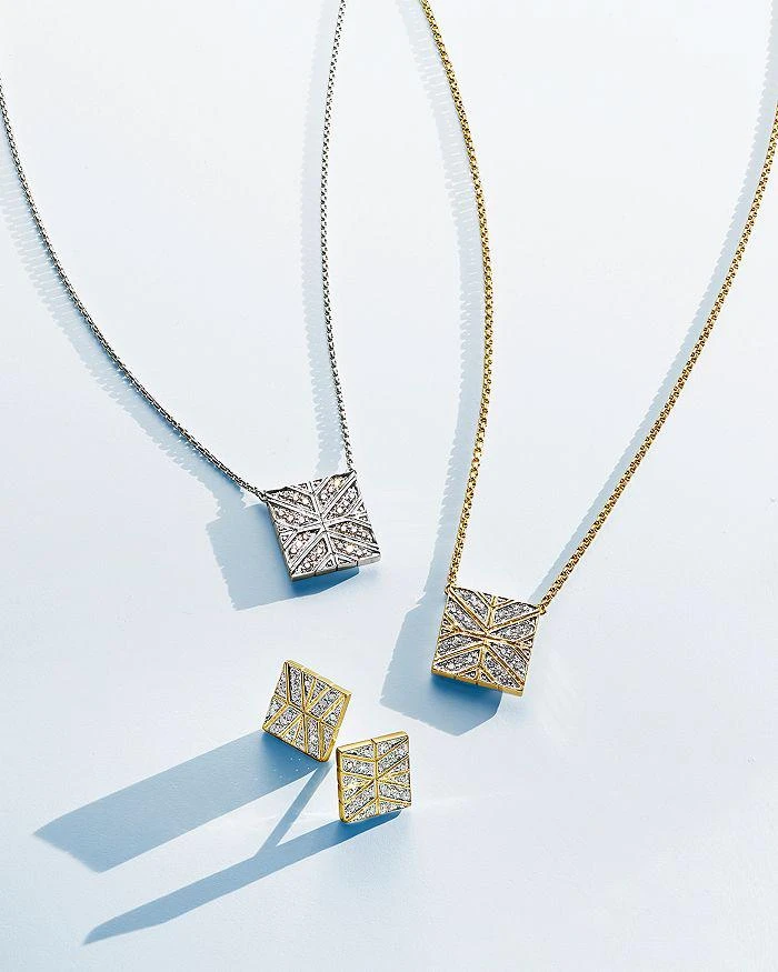 商品John Hardy|18K Yellow Gold Modern Chain Diamond Square Pendant Necklace, 16",价格¥18717,第3张图片详细描述