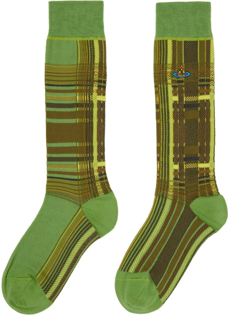 商品Vivienne Westwood|Green Oversize Madras Socks,价格¥581,第2张图片详细描述