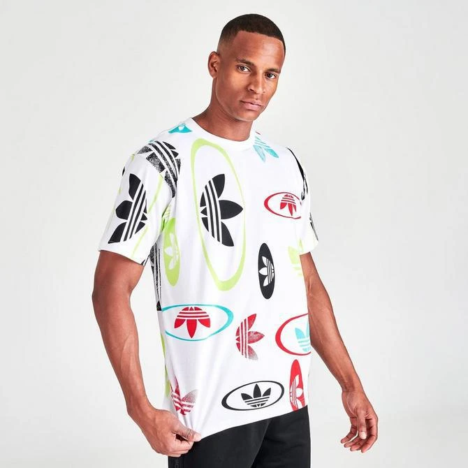 商品Adidas|Men's adidas Originals All-Over Logo Print Short-Sleeve T-Shirt,价格¥113,第3张图片详细描述
