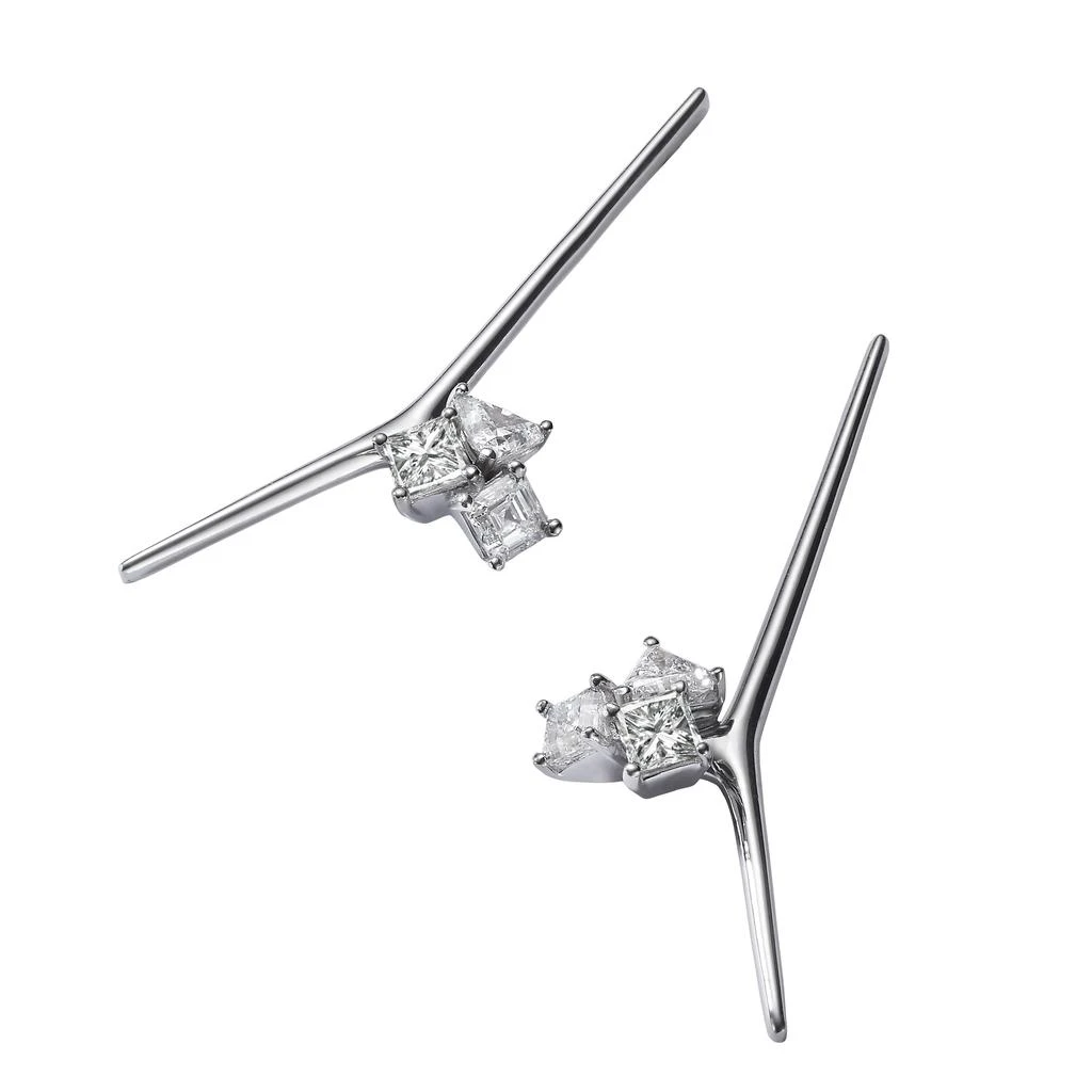 商品AME|Âme Trio 18K White Gold, Lab-Grown Diamond 1.50ct. tw. Medium Bar Earrings,价格¥32956,第2张图片详细描述