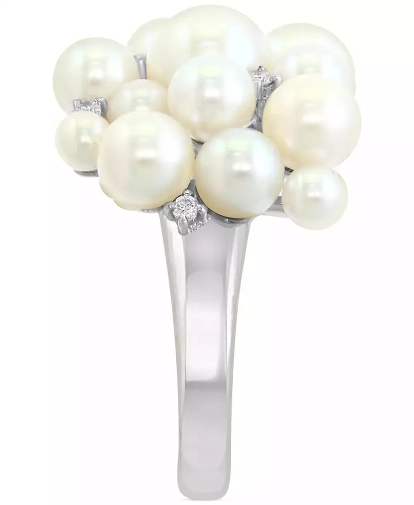 商品Effy|EFFY® Cultured Freshwater Pearl (3 - 6-1/2mm) & Diamond (1/10 ct. t.w.) Cluster Ring in 14k White Gold,价格¥9874,第3张图片详细描述