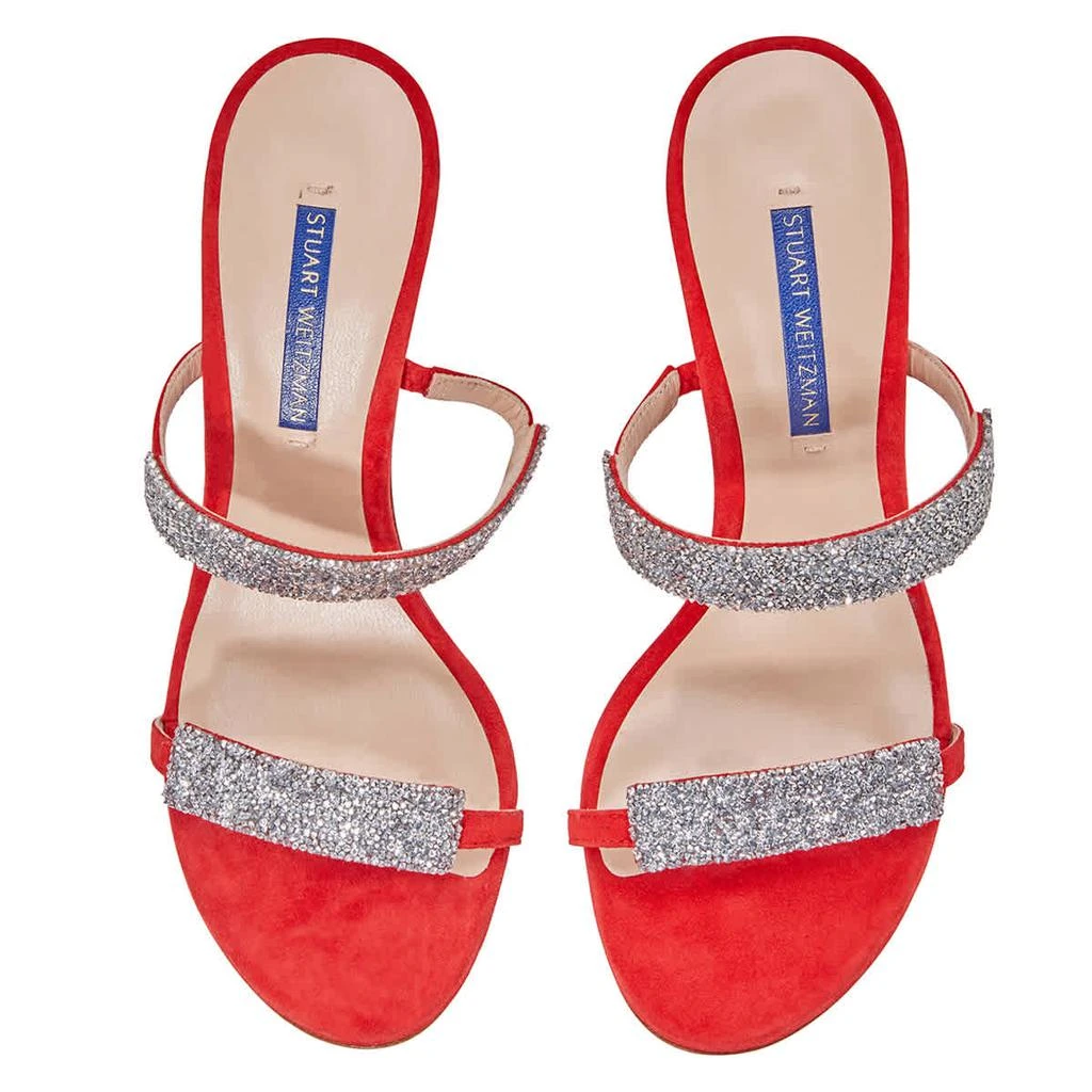商品Stuart Weitzman|Ladies Razzle 95 Sue Crystal Red Sandals,价格¥1274,第3张图片详细描述