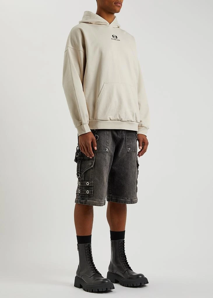 商品Balenciaga|Ecru logo hooded cotton sweatshirt,价格¥3967,第4张图片详细描述