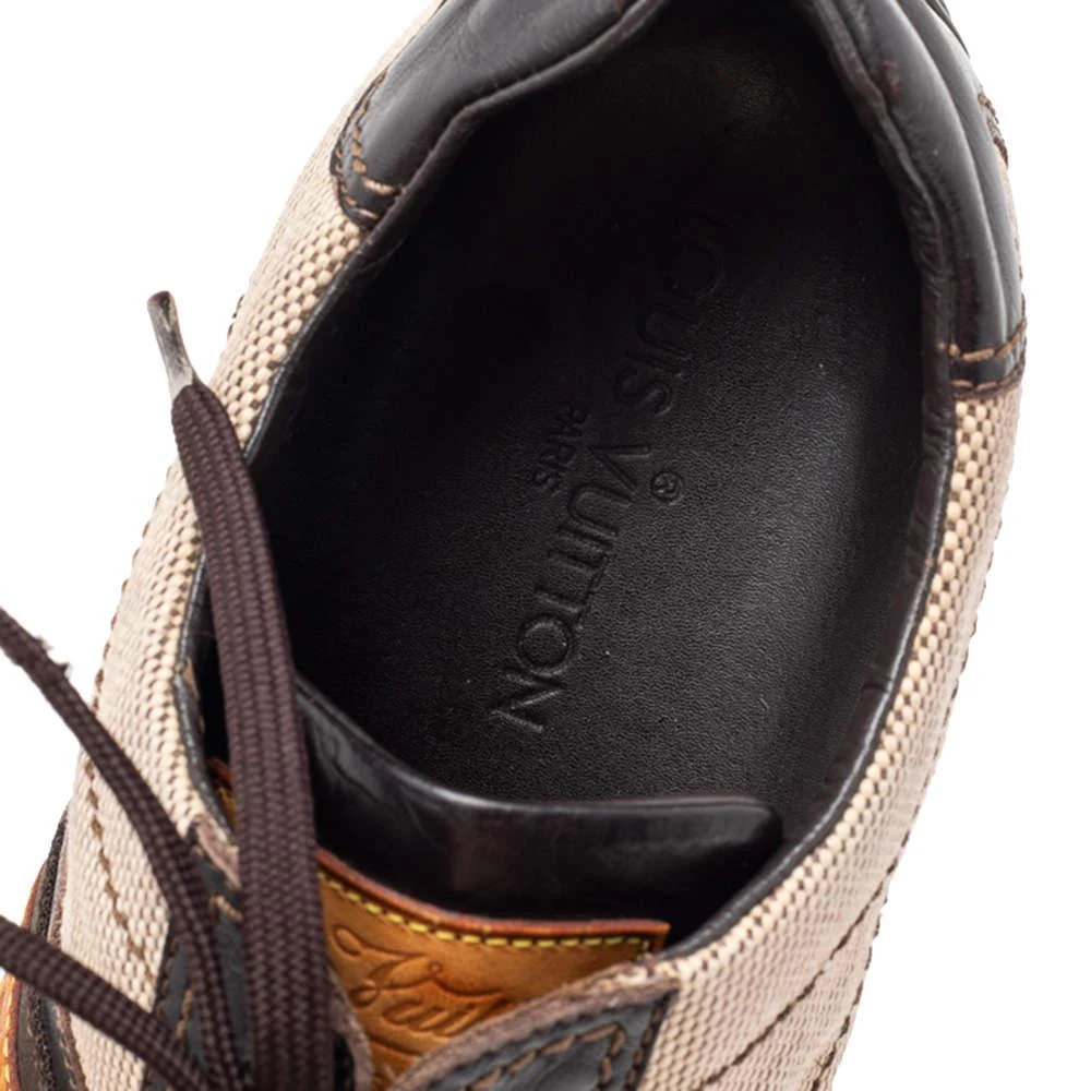Louis Vuitton Brown/Beige Canvas and Leather Low Top Sneakers Size 44 商品
