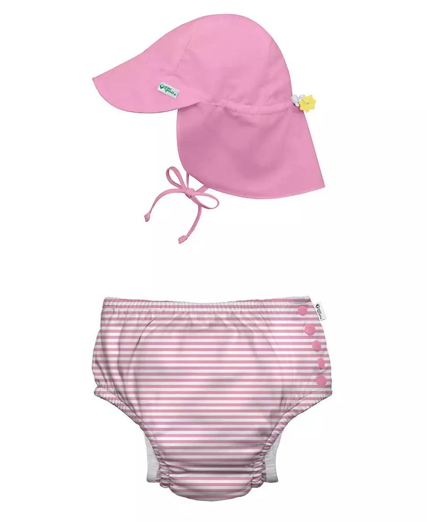 商品green sprouts|Baby Boys or Baby Girls Snap Swim Diaper and Flap Hat UPF 50, 2 Piece Set,价格¥270,第1张图片