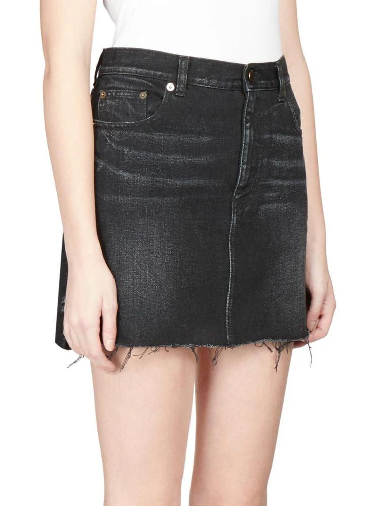 商品Yves Saint Laurent|Saint Laurent - Frayed Denim Mini Skirt,价格¥1943,第3张图片详细描述