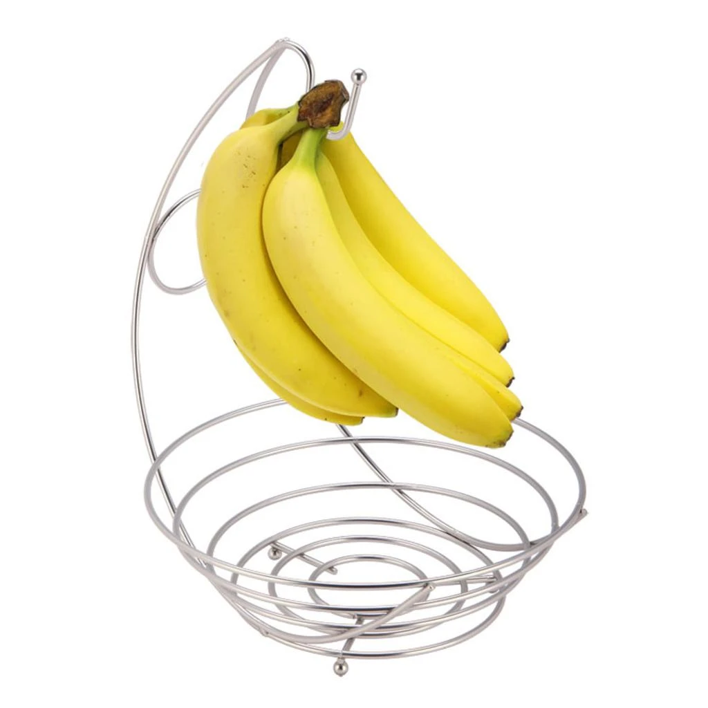 商品Home Basics|Home Basics Satin Nickel Fruit Bowl with Banana Tree,价格¥186,第1张图片