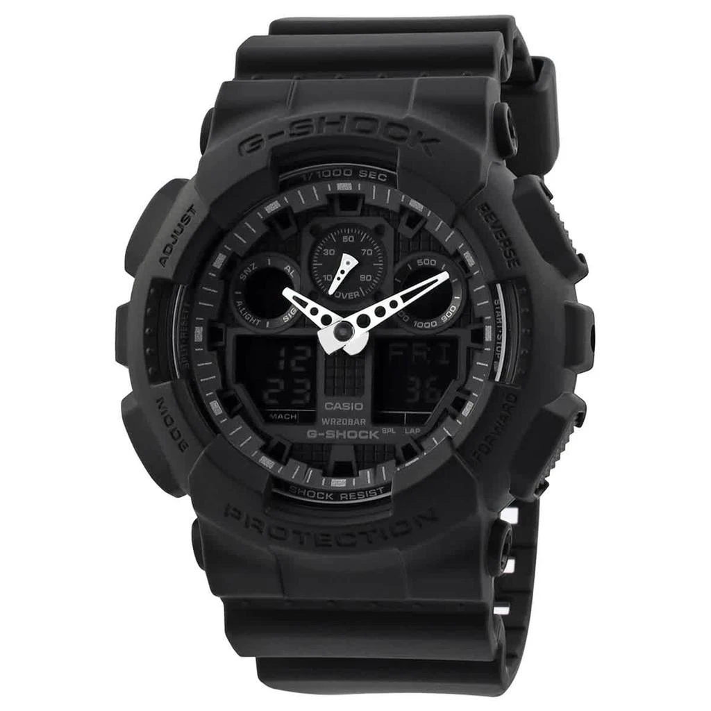 商品Casio|G-Shock Perpetual Alarm World Time Chronograph Quartz Analog-Digital Black Dial Men's Watch GA-100-1A1,价格¥526,第1张图片