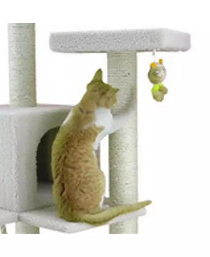 57" High Real Wood Cat Tree, Fleece Covered Cat Climber 商品