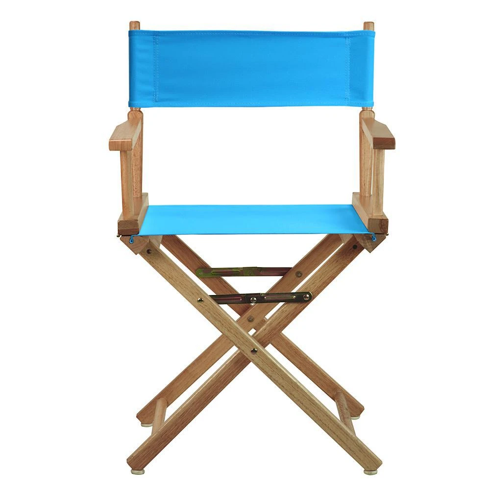 商品Casual Home|18" Director's Chair Natural Frame-Turquoise Canvas,价格¥672,第1张图片