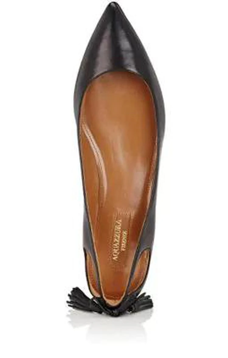 商品Aquazzura|Forever Marilyn Leather Flats,价格¥2076,第4张图片详细描述