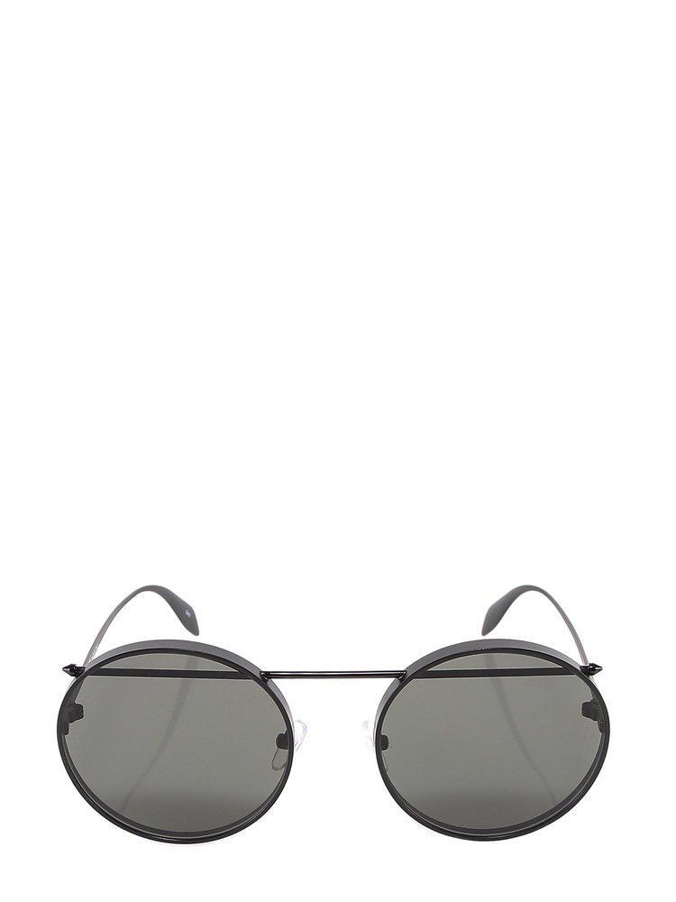 商品Alexander McQueen|Alexander McQueen Eyewear Piercing Round Framed Sunglasses,价格¥2071,第1张图片