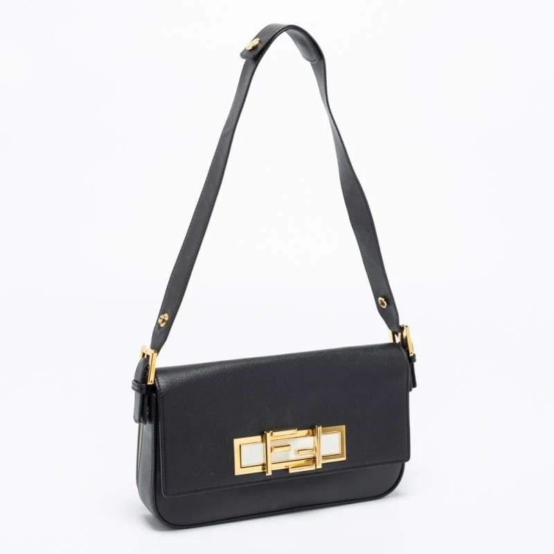 商品[二手商品] Fendi|Fendi Black Leather 3Baguette Shoulder Bag,价格¥4536,第3张图片详细描述