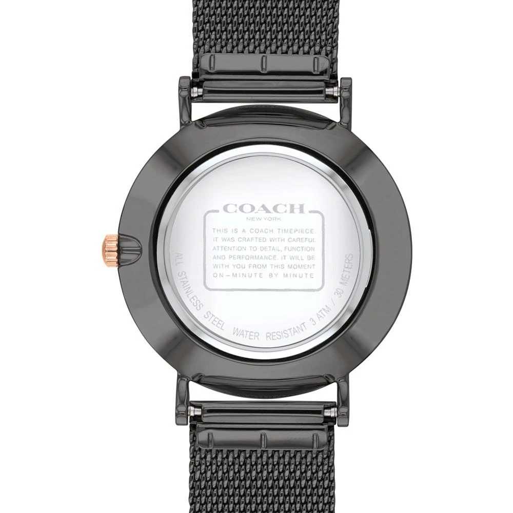 商品Coach|Women's Perry Gray Stainless Steel Mesh Bracelet Watch 36mm,价格¥1315,第3张图片详细描述