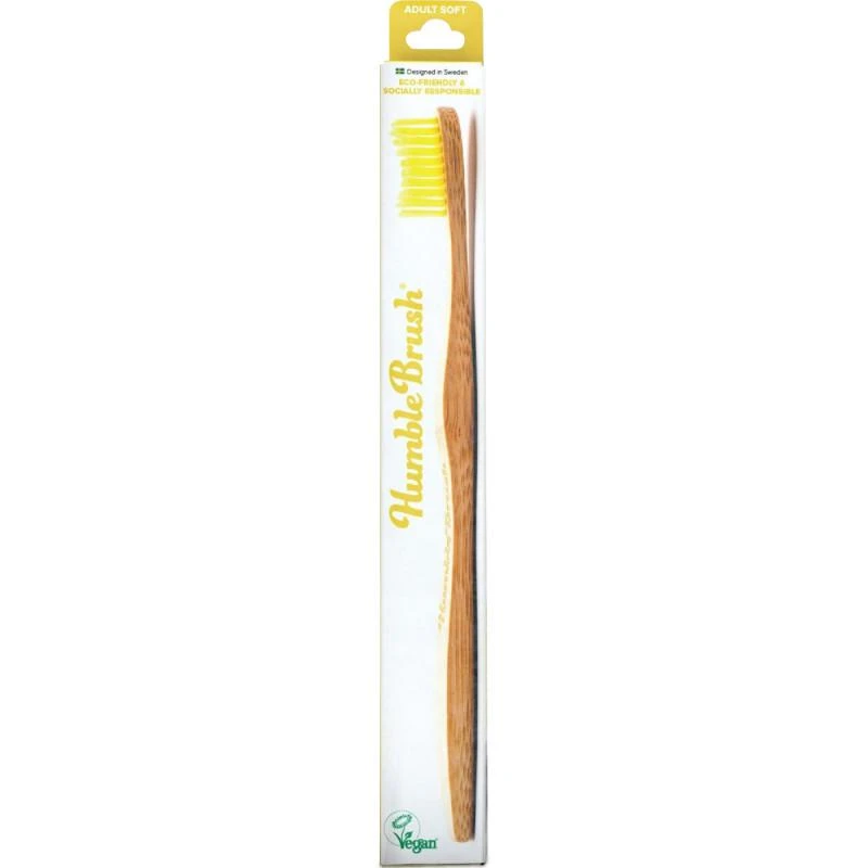 商品The Humble Co|Soft bamboo toothbrush in yellow,价格¥61,第1张图片