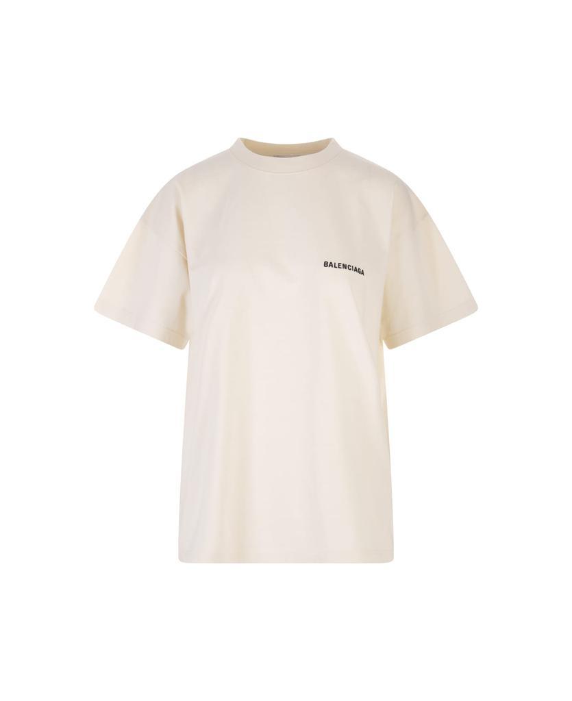 商品Balenciaga|Woman Beige Large Fit T-shirt,价格¥3595,第1张图片