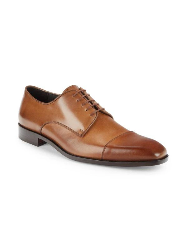 商品Massimo Matteo|Cap Toe Leather Derby Shoes,价格¥643,第2张图片详细描述