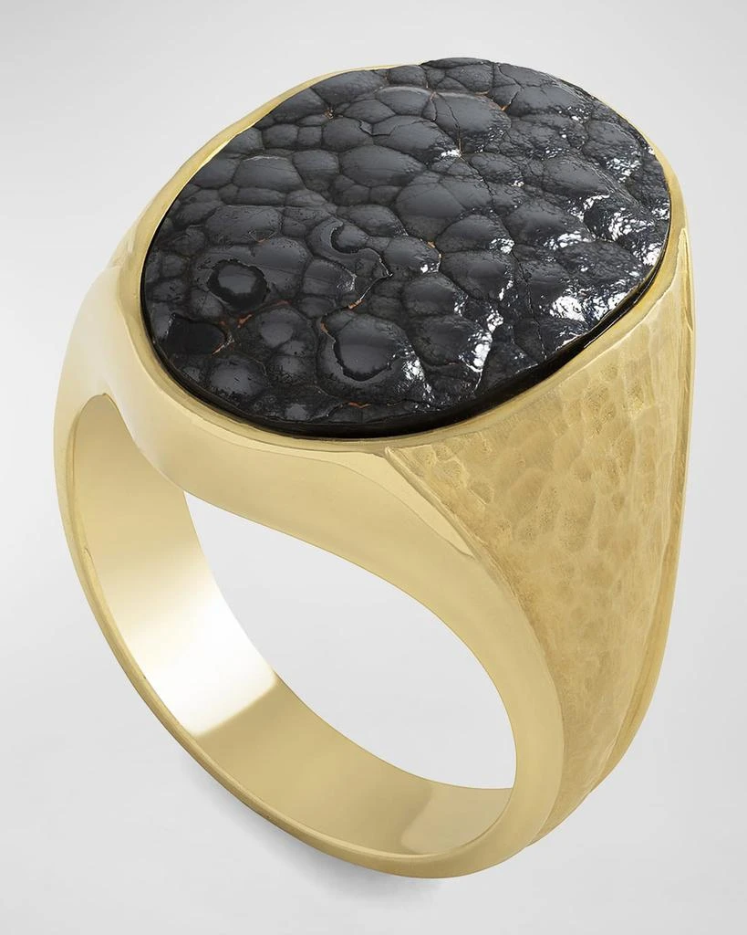 商品Jorge Adeler|Men's 18K Yellow Gold Hematite Ring,价格¥44701,第1张图片