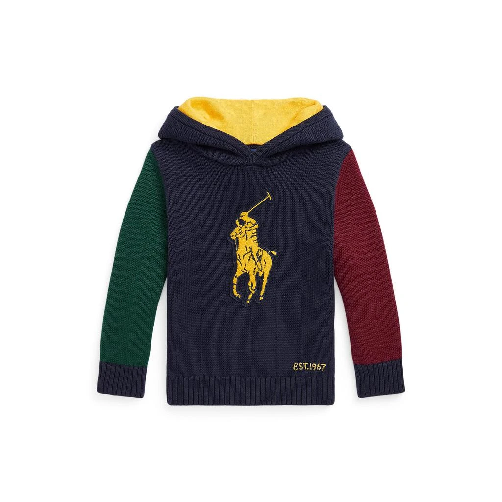 商品Ralph Lauren|Big Pony Cotton Hooded Sweater (Little Kids),价格¥373,第1张图片