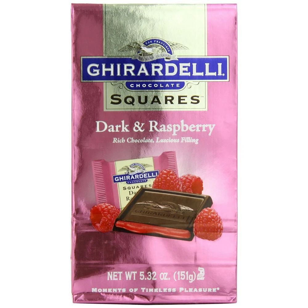 商品Ghirardelli Nature's|Ghirardelli Chocolate Squares, Dark & Raspberry Filled, 5.32-Ounce Packages (Pack of 6),价格¥491,第1张图片