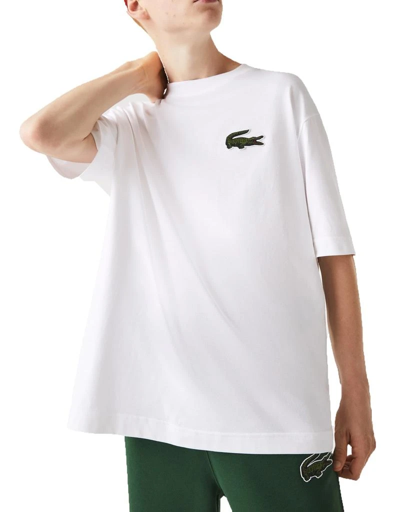 商品Lacoste|Lacoste T-shirt White Cotton Oversized T-shirt With Big Crocodile Patch.,价格¥916,第2张图片详细描述