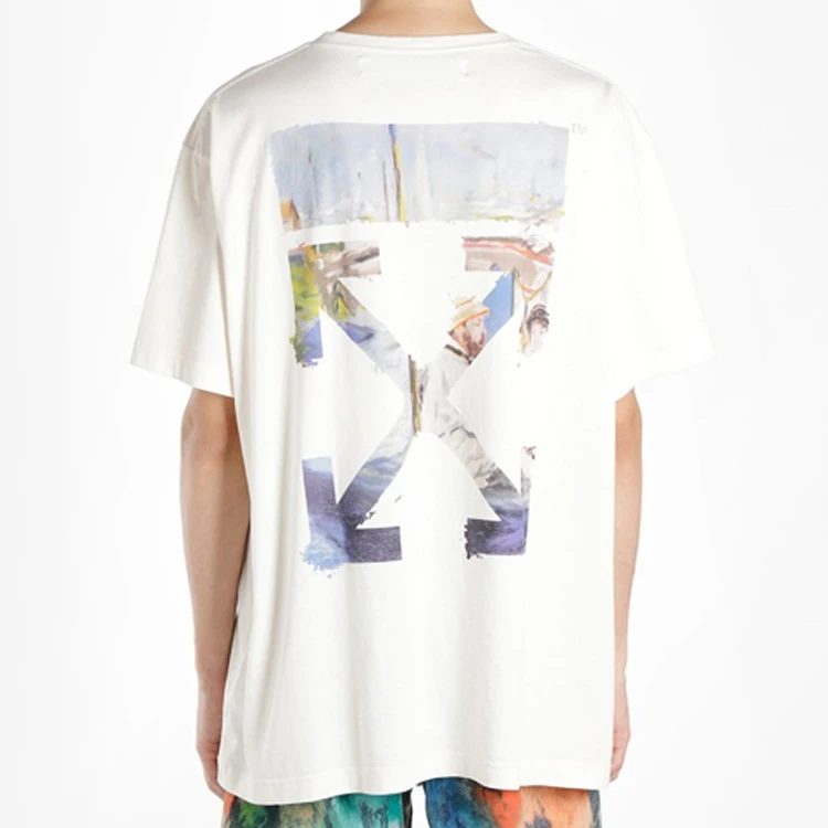 商品[国内直发] Off-White|OverSize油画箭头棉质短袖T恤 宽松版型 男款 白色,价格¥4085,第5张图片详细描述