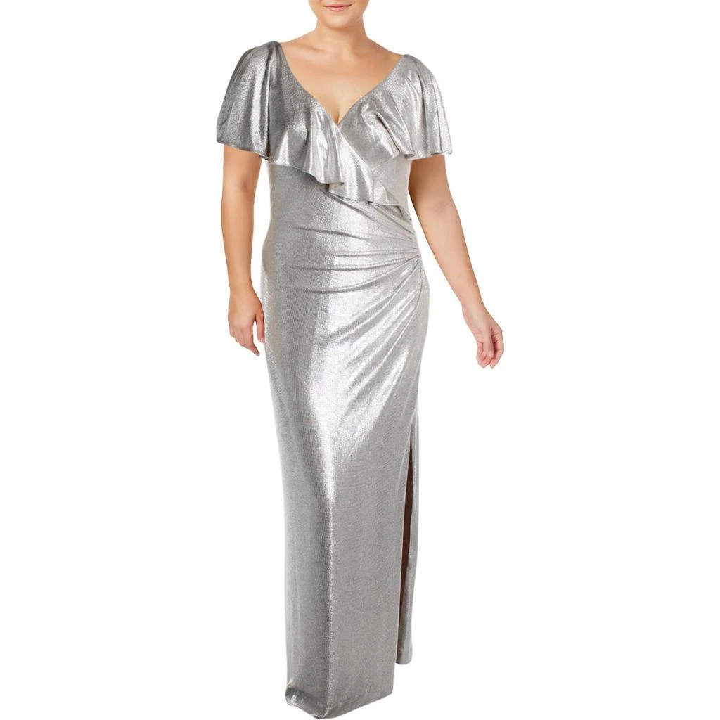 商品Ralph Lauren|Lauren Ralph Lauren Womens Priah Metallic V-Neck Evening Dress,价格¥426,第2张图片详细描述