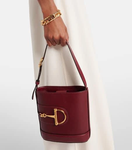 商品Gucci|Gucci 73 S号皮革水桶包,价格¥21285,第2张图片详细描述