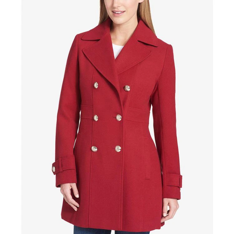 商品Tommy Hilfiger|Double-Breasted Skirted Peacoat,价格¥748,第1张图片