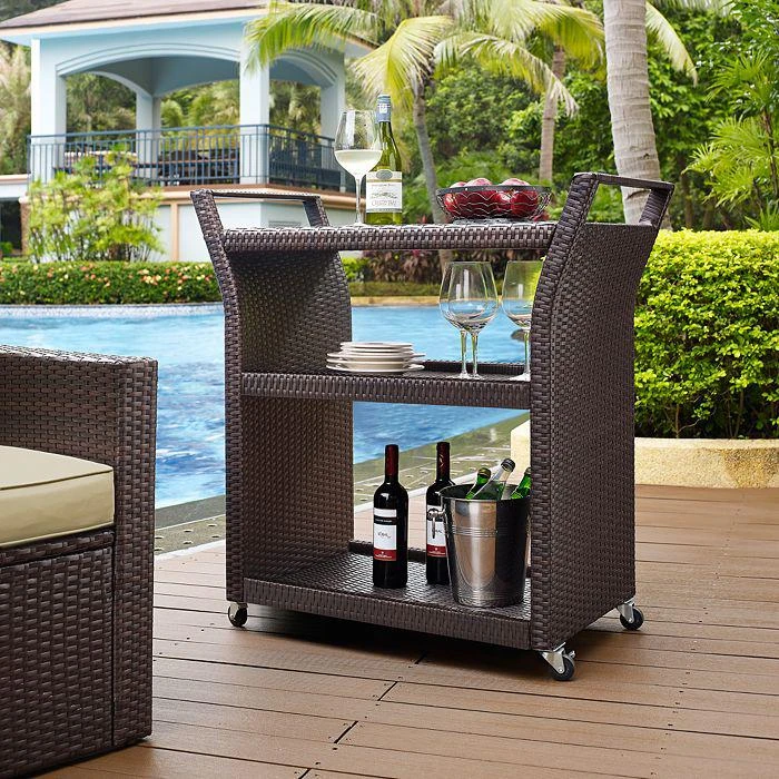 商品Sparrow & Wren|Sparrow & Wren Avalon Outdoor Wicker Bar Cart,价格¥2593,第2张图片详细描述