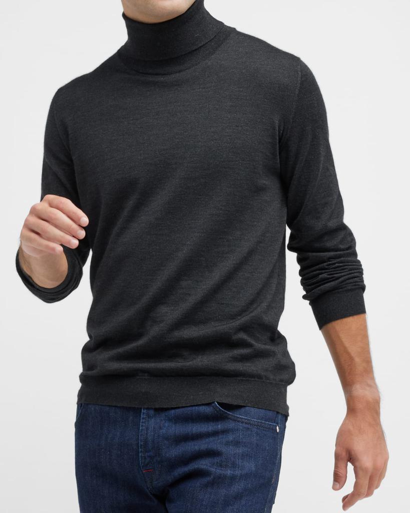 Men's Cashmere-Silk Turtleneck Sweater商品第6张图片规格展示
