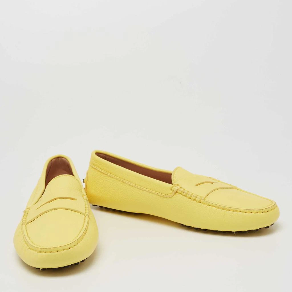 商品Tod's|Tod's Yellow Leather Gommini Slip On Loafers Size 39,价格¥1473,第4张图片详细描述