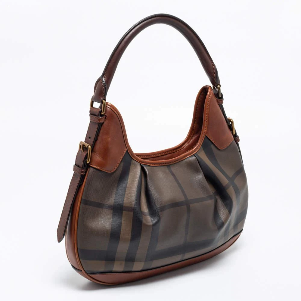 商品[二手商品] Burberry|Burberry Brown Smoked Check PVC and Leather Small Brooklyn Hobo,价格¥1458,第3张图片详细描述