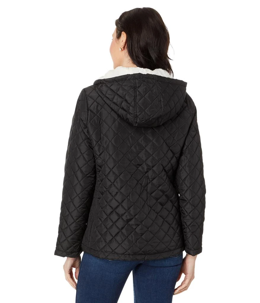 商品U.S. POLO ASSN.|Cozy Faux Fur Lined Diamond Quilted Hooded Puffer with Side Panel,价格¥337,第2张图片详细描述