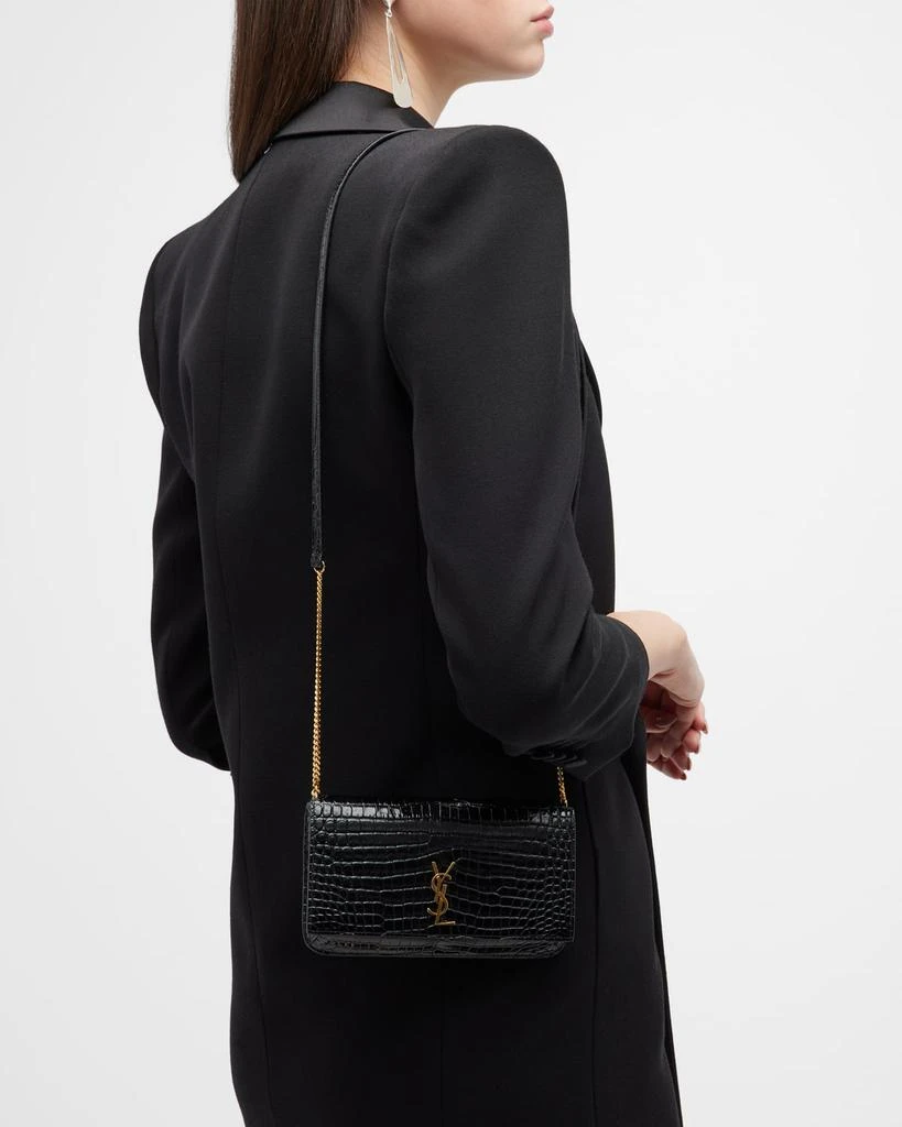 商品Yves Saint Laurent|YSL Croc-Embossed Phone Holder Shoulder Bag,价格¥5972,第5张图片详细描述