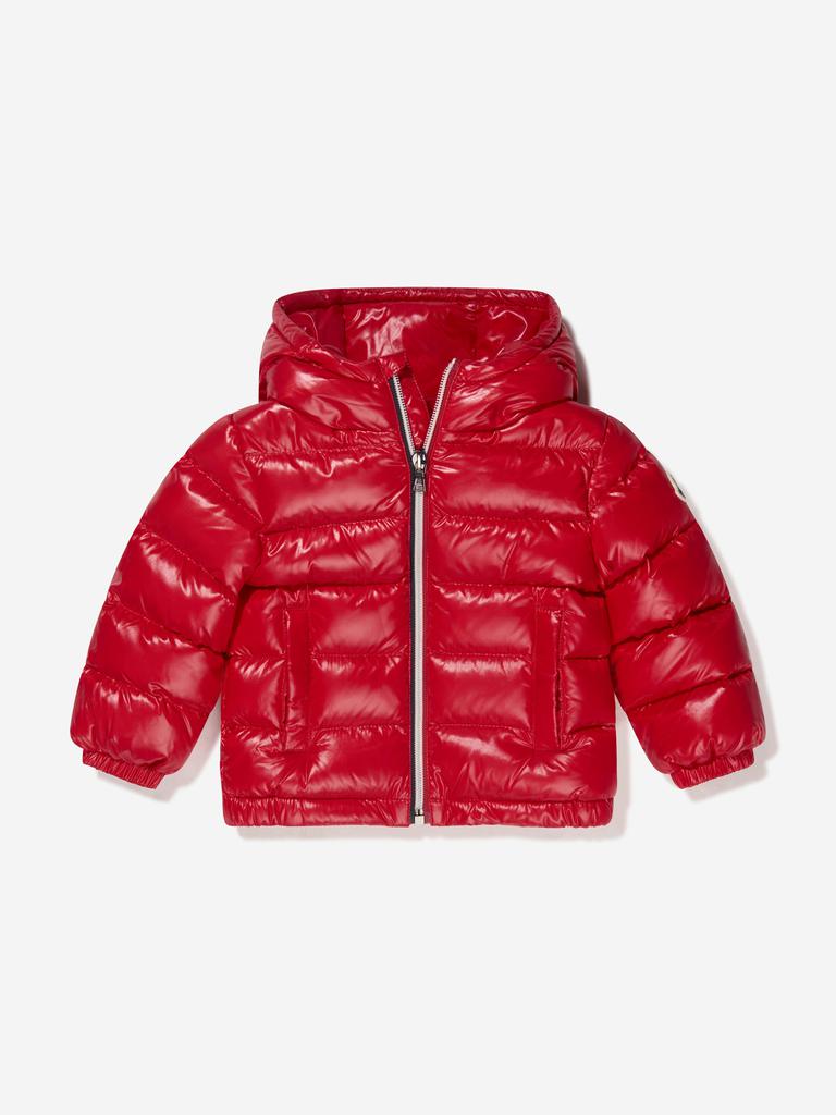 Moncler Red Baby Boys Down Padded New Aubert Jacket商品第1张图片规格展示