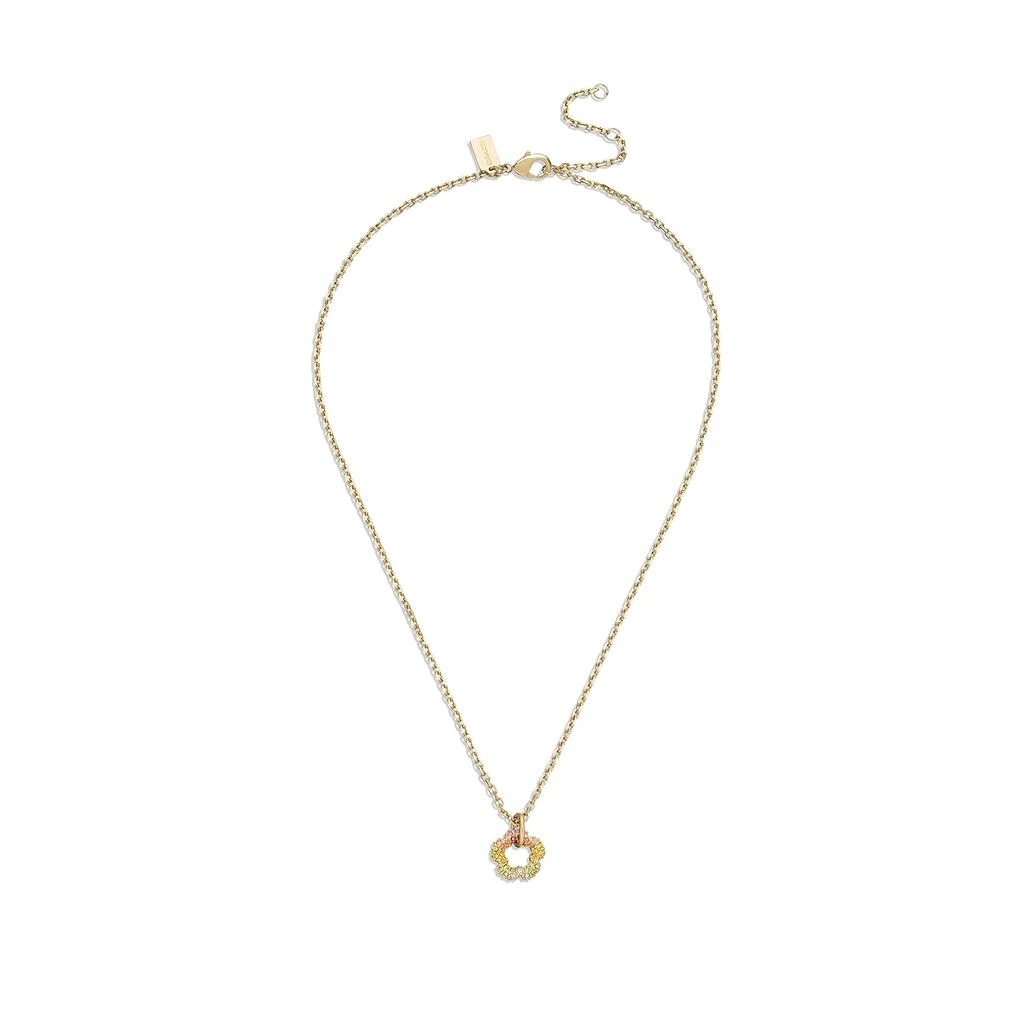 商品Coach|Signature Tea Rose Pendant Necklace,价格¥716,第1张图片