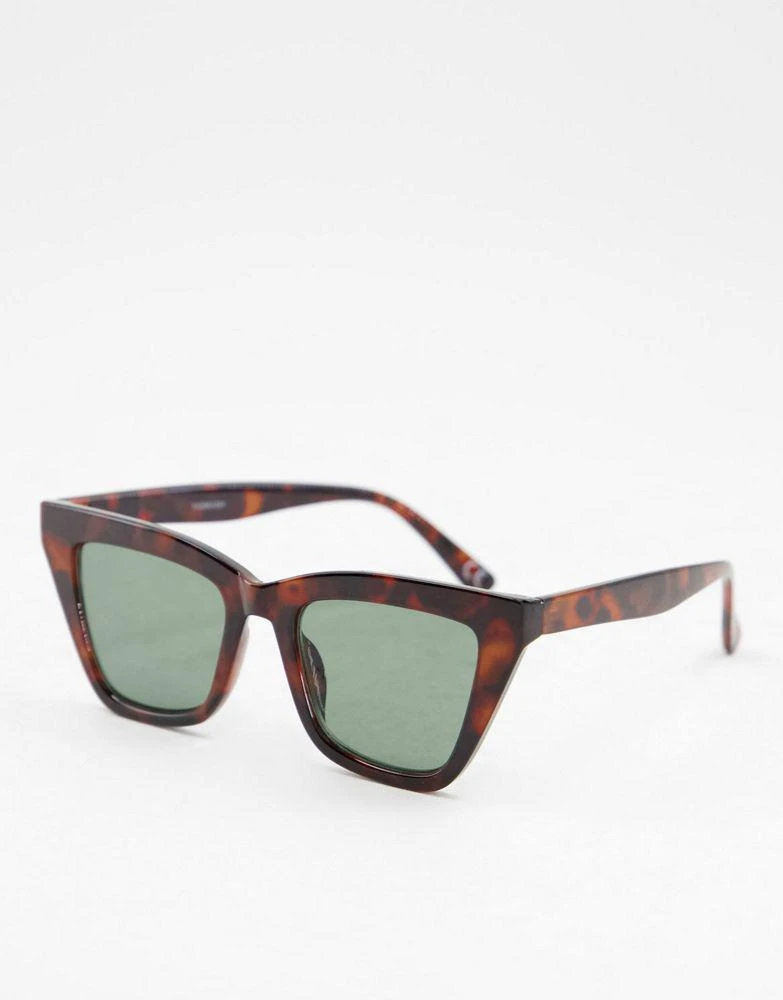 商品ASOS|ASOS DESIGN angular frame cat eye sunglasses in tort,价格¥58,第1张图片