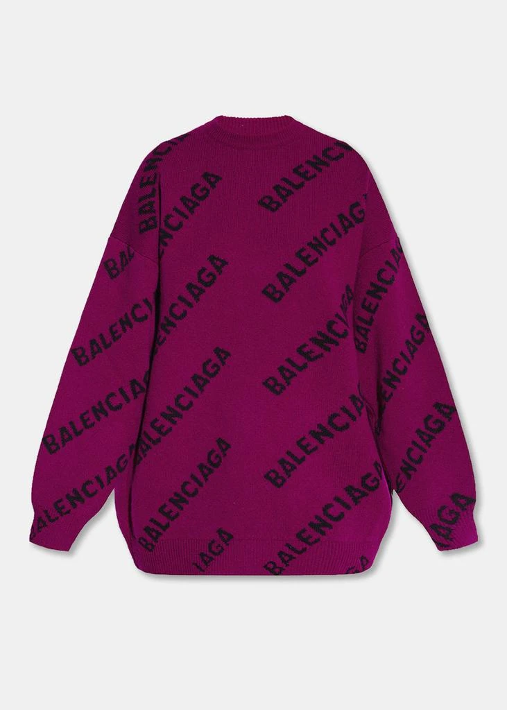 商品Balenciaga|BALENCIAGA Purple All Over Logo Sweater,价格¥6295,第1张图片