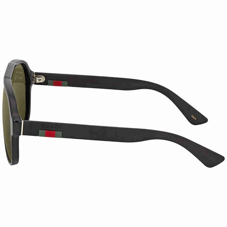 商品Gucci|Green Pilot Men's Sunglasses GG0009S 001 59,价格¥1464,第3张图片详细描述