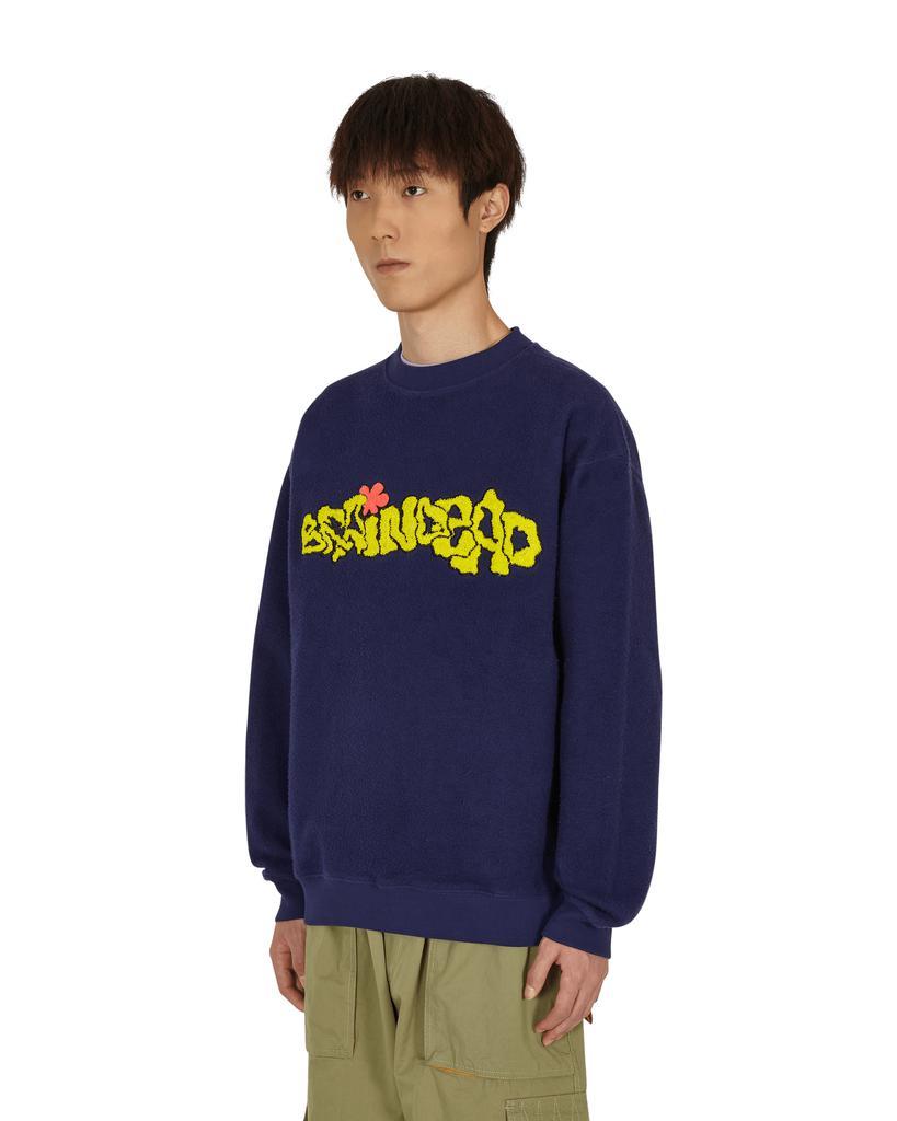 商品Brain Dead|Slime Reverse Fleece Crewneck Sweatshirt Blue,价格¥741,第4张图片详细描述