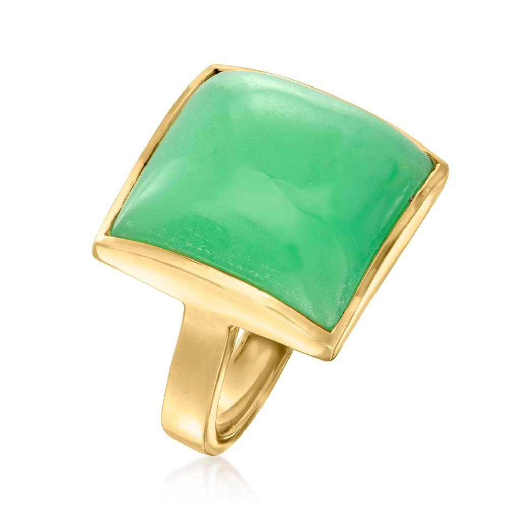 商品Ross-Simons|Ross-Simons Jade Square Ring in 18kt Gold Over Sterling,价格¥783,第3张图片详细描述