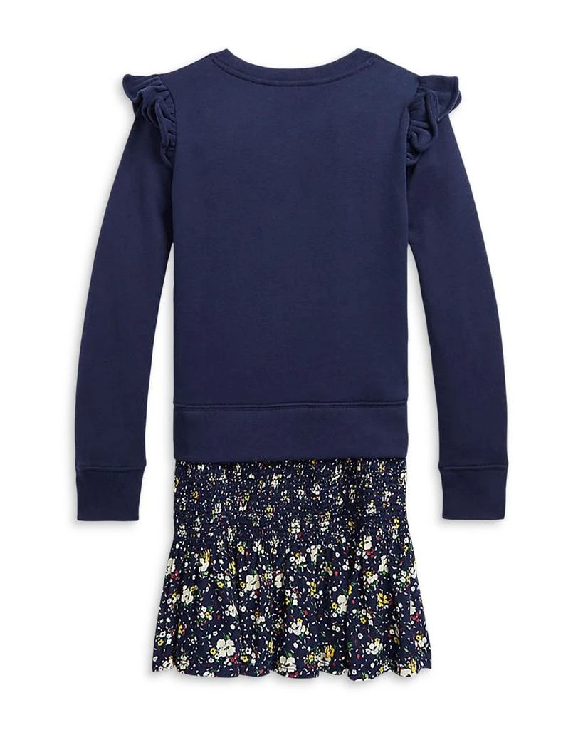 商品Ralph Lauren|Girls Floral Fleece Sweatshirt & Dress Separates - Little Kid, Big Kid,价格¥361,第2张图片详细描述