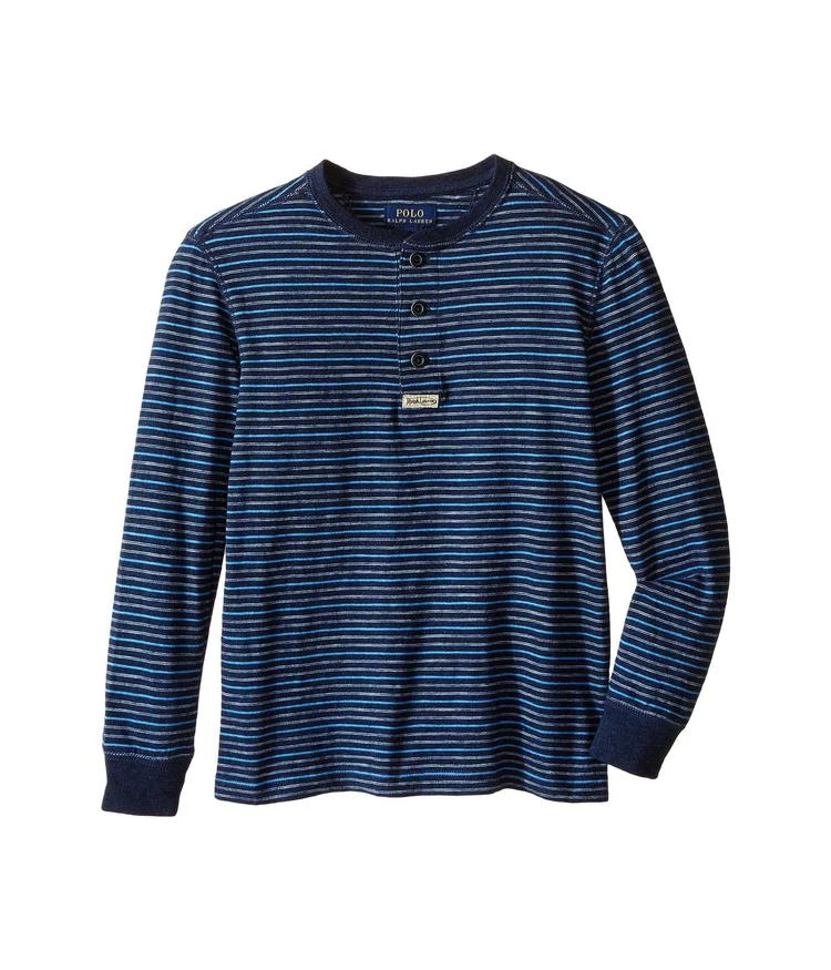 商品Ralph Lauren|Yarn-Dyed Slub Jersey Henley Shirt (Little Kids/Big Kids),价格¥101,第1张图片