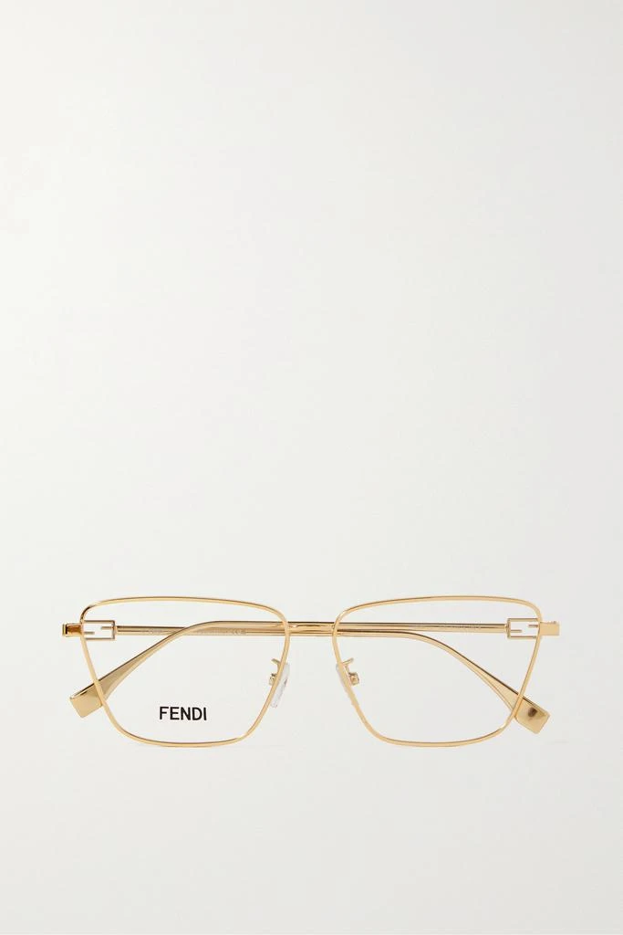 商品Fendi|Baguette 金色金属方框光学眼镜,价格¥3200,第1张图片