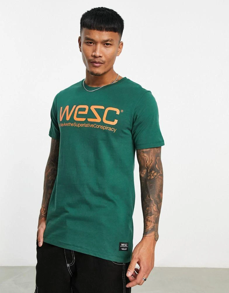 商品WeSC|WESC printed t-shirt in green,价格¥94,第3张图片详细描述