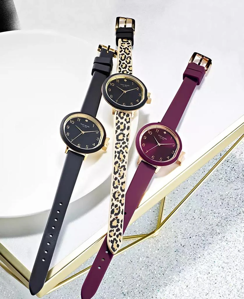 商品Kate Spade|Women's Park Row Black Silicone Strap Watch 34mm,价格¥1107,第2张图片详细描述