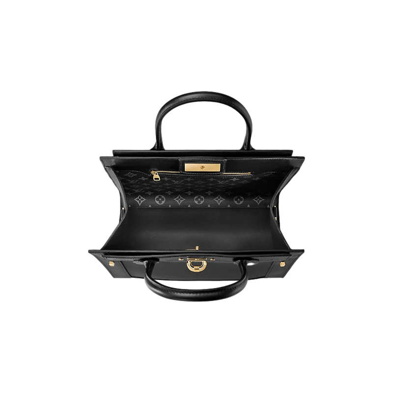 商品Louis Vuitton|【预售十天】路易威登 Steamer女士中号黑色粒面小牛皮配可拆卸可调节肩带单肩包/手提包 M21248,价格¥45368,第5张图片详细描述